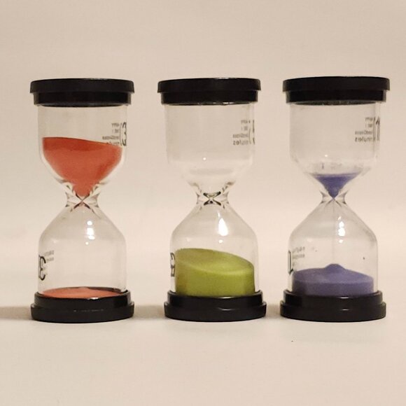 Sand Timer 6 Colors Hourglass 5/10/30 Minutes Sandglass Timer Sand Clock 3 Pack - Picture 4 of 6